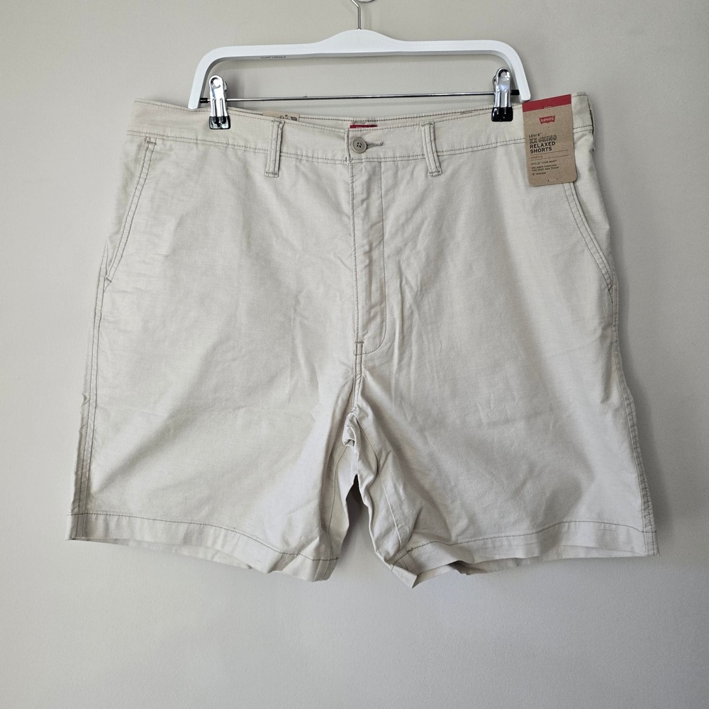 Levis‎ XX Chino Relaxed Shorts Mens 38 Khaki Beige Stretch 8 Inseam NEW
